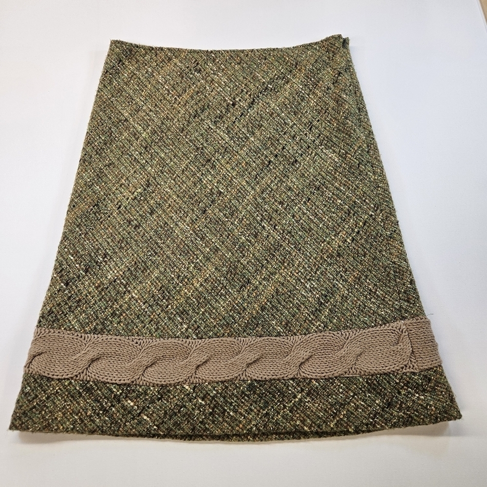Cynthia Steffe Skirt Womens 6 Brown Gold Tweed Hem Lined